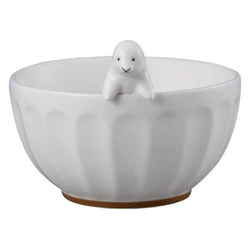 飯碗 茶碗 WHITEZOO フィギュア付き 皿 食器 磁器 アザラシ SAN3398-2