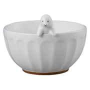 飯碗 茶碗 WHITEZOO フィギュア付き 皿 食器 磁器 アザラシ SAN3398-2