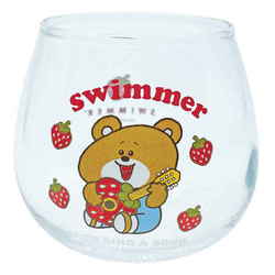 グラス 290ml ゆらゆらグラス SWIMMER コップ ガラス 日本製 くまandいちご SAN3663-3
