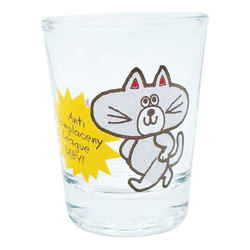 グラス 50ml ミニグラス SWIMMER コップ ガラス 日本製 ねこパープル SAN3665-3