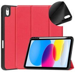 iPad 10.9（2022） Apple Pencil収納付きケース レッド IQ-IP10922AP-RD