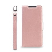 Galaxy A23 5G 対応 ケース 手帳型 カバー カード収納/ストラップ 付き 手帳 スマホケース マグネット ベルト 薄い 手帳型ケース NU シャンパンローズ×ホワイト CR_A23CSPLNU_CW