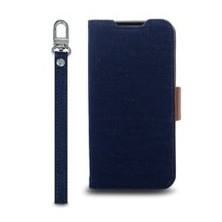 CR_AS7CSDNNJ_ID [AQUOS sense7 対応 ケース 手帳型 カバー カード収納/ストラップ 付き 手帳 スマホケース マグネット ベルト 薄い 手帳型ケース NU JEANS インディゴ]