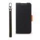 CR_AS7CSPLNU_BO [AQUOS sense7 対応 ケース 手帳型 カバー カード収納/ストラップ 付き 手帳 スマホケース マグネット ベルト 薄い 手帳型ケース NU ブラック×オレンジ]