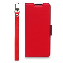 CR_X54CSPLNU_RD [Xperia 5 IV 対応 ケース 手帳型 カバー カード収納/ストラップ 付き 手帳 スマホケース マグネット ベルト 薄い 手帳型ケース NU レッド×ブラック]