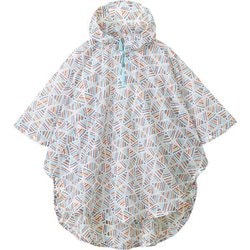 プリント トレッキング レインポンチョ Kid's 110-140 1128673 ホワイト(WT) [アウトドア ポンチョ キッズ]