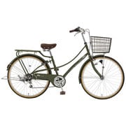 シティサイクル ベレッグ 26インチ 外装6段変速 グリーンペッパー BES66A＃290