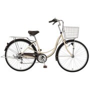 シティサイクル プラリ 26インチ 外装6段変速 ミルクホワイト PUS66A＃592