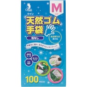 クイン 天然ゴム手袋 粉なし M 100枚 乳白色