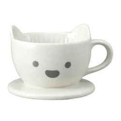 ドリッパー コーヒー しろくま 一人用 おもしろ食器 陶器 SAN2542-1