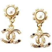 ピアス フラワー メタル パール ラインストーン /シャンパンゴールド AB9639 B09609 NL143
