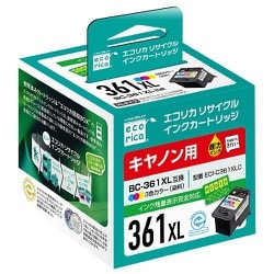 ヨドバシ.com - エコリカ Ecorica 互換リサイクルインクカートリッジ キヤノン BC-361XL カラー（染料） インク残量表示に完全対応  ECI-C361XLC 通販【全品無料配達】