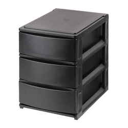 収納ケース 引き出し 幅19.5×奥行26.5×高さ26.5cm A5 浅3段 ブラック NpdA5-a3BK