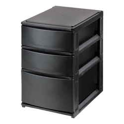 収納ケース 引き出し 幅19.5×奥行26.5×高さ30.5cm A5 浅2深1段 ブラック NpdA5-a2f1BK