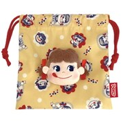 179883-22 ペコちゃん フェイス巾着 ベージュ [キャラクターグッズ]