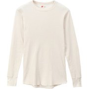 メンズ ロングTシャツ サーマル クルーネックロングスリーブ オフホワイト LLサイズ HM4Q501