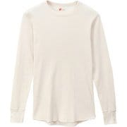 メンズ ロングTシャツ サーマル クルーネックロングスリーブ オフホワイト Mサイズ HM4Q501