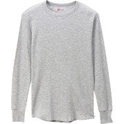 メンズ ロングTシャツ サーマル クルーネックロングスリーブ ヘザーグレー Mサイズ HM4Q501