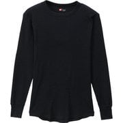 メンズ ロングTシャツ サーマル クルーネックロングスリーブ ブラック Lサイズ HM4Q501