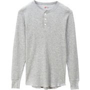 ロングTシャツ サーマル ヘンリーネックロングスリーブ ヘザーグレー Mサイズ HM4Q502