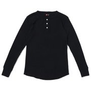 ロングTシャツ サーマル ヘンリーネックロングスリーブ ブラック LLサイズ HM4Q502