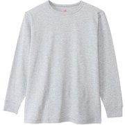 ロングTシャツ Hanes H ロングスリーブクルーネックシャツ ヘザーグレー Mサイズ HM4W105