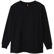 ロングTシャツ Hanes H ロングスリーブクルーネックシャツ ブラック LLサイズ HM4W105