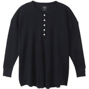 ロングTシャツ Hanes Undies サーマルヘンリ―ネックロングスリーブTシャツ ブラック フリーサイズ HW4W503