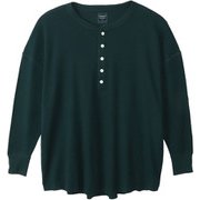 ロングTシャツ Hanes Undies サーマルヘンリ―ネックロングスリーブTシャツ ダークグリーン フリーサイズ HW4W503