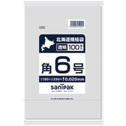 北海道 規格袋 紐付 LL 透明 角 6号 100枚 食品対応 0.020 LS06