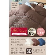 708020AH17 掛けふとん セミダブルサイズ(170×210cm) ホワイトダックダウン85% 日本製 羽毛布団 1200g 立体キルト 日本羽毛製品協同組合認定 ブラウン