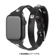 w00024bkb [Apple Watch 45/44/42mm用 スタッズ2重巻バンド BK]