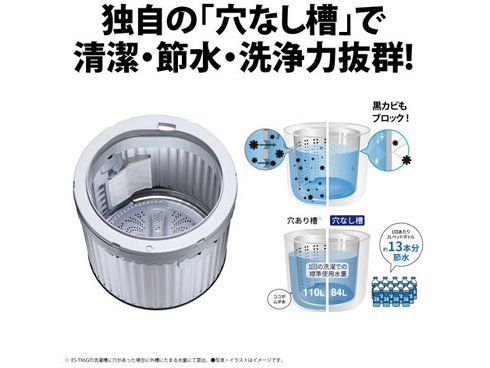 ヨドバシ.com - シャープ SHARP 縦型洗濯乾燥機 洗濯6.5kg/乾燥