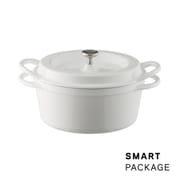オーブンポットラウンド 18cm パールホワイト スマートパッケージ PWH18R-SPK