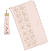Xperia1 IV用 ケース 手帳型 カットワーク スマホケース エレガンテ Elegante/ペールピンク CW-XP1-4-03PP