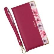 BL-XP1-4-03RB [Xperia1 IV用 ケース 手帳型 ブルーミー スマホケース フラワー エレガンテ Elegante/ラズベリー]