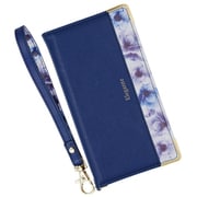 BL-XPAC3-06NV [Xperia Ace III用 ケース 手帳型 ブルーミー スマホケース フラワー エレガンテ Elegante/ネイビー]