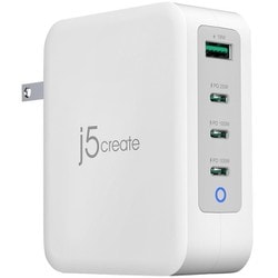 USB急速充電器 USB PD（パワーデリバリー）対応 合計最大出力130W USB-C×3/USB-A×1 GaN（窒化ガリウム）搭載 折りたたみ式プラグ採用 ホワイト JUP43130