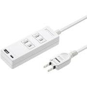 電源タップ USB付き Type-C 2個口 2m (USB C×1/USB A×1) 自動識別IC機能 ほこりシャッター付き 折りたたみ式プラグ ホワイト TAP-B101UC-2W