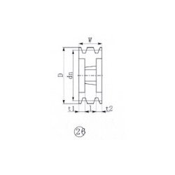 EVN ブッシングプーリー SPC 280mm 溝数5 SPC280-5