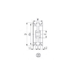 EVN ブッシングプーリー SPC 280mm 溝数6 SPC280-6