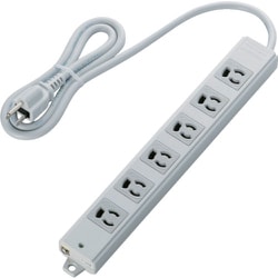 T-WRM3610LG/RS [エレコム RoHs準拠 抜け止 3P 6個口 マグネット付 1m グレー]