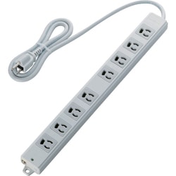 T-WRM3810LG/RS [エレコム RoHs準拠 抜け止 3P 8個口 マグネット 1m グレー]