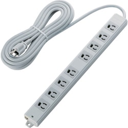 T-WRM3850LG/RS [エレコム RoHs準拠 抜け止 3P 8個口 マグネット 5m グレー]