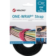 VEL-OW64802 [ヴェルクロ ヴェルクロ[[R上]] ONE-WRAP[[R上]] ストラップ 幅25mm×長さ300mm 黒 難燃性タイプ （25本1巻き）]