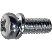 S011-0512 [TRUSCO ナベ頭組込ねじ 三価白P=2 M5×12 300本入 ヘキサゴンパック]