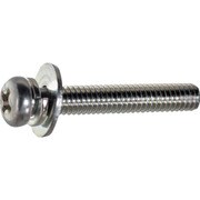 S012-0407 [TRUSCO ナベ頭組込ねじ 三価白P=3 M4×7 370本入 ヘキサゴンパック]