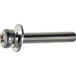 S012-2305 [TRUSCO ナベ頭組込ねじ 三価白P=3 M2.3×5 1500本入 ヘキサゴンパック]