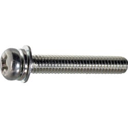 S013-2625 [TRUSCO ナベ頭組込ねじ 三価白P=4 M2.6×25 490本入 ヘキサゴンパック]