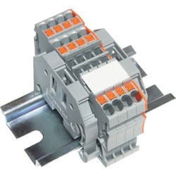 TRUSCO スプリング式端子台3線式 4極 電線サイズ0.25～1.5 SPTB18A-3-4P